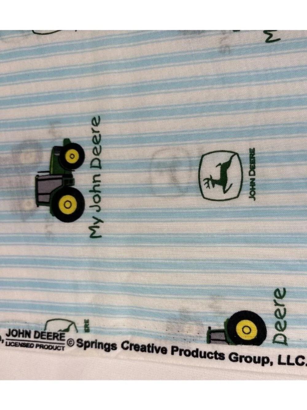 John Deere My Tractor Pattern Blue Cotton Fabric 1/2 yard x 44” Craft